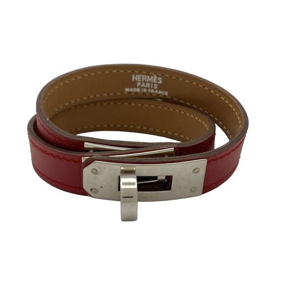 HERMES Kelly Dubretour -Silver Bordeaux Veau Swift Hardware Square J 418-072525 - Picture 1 of 5
